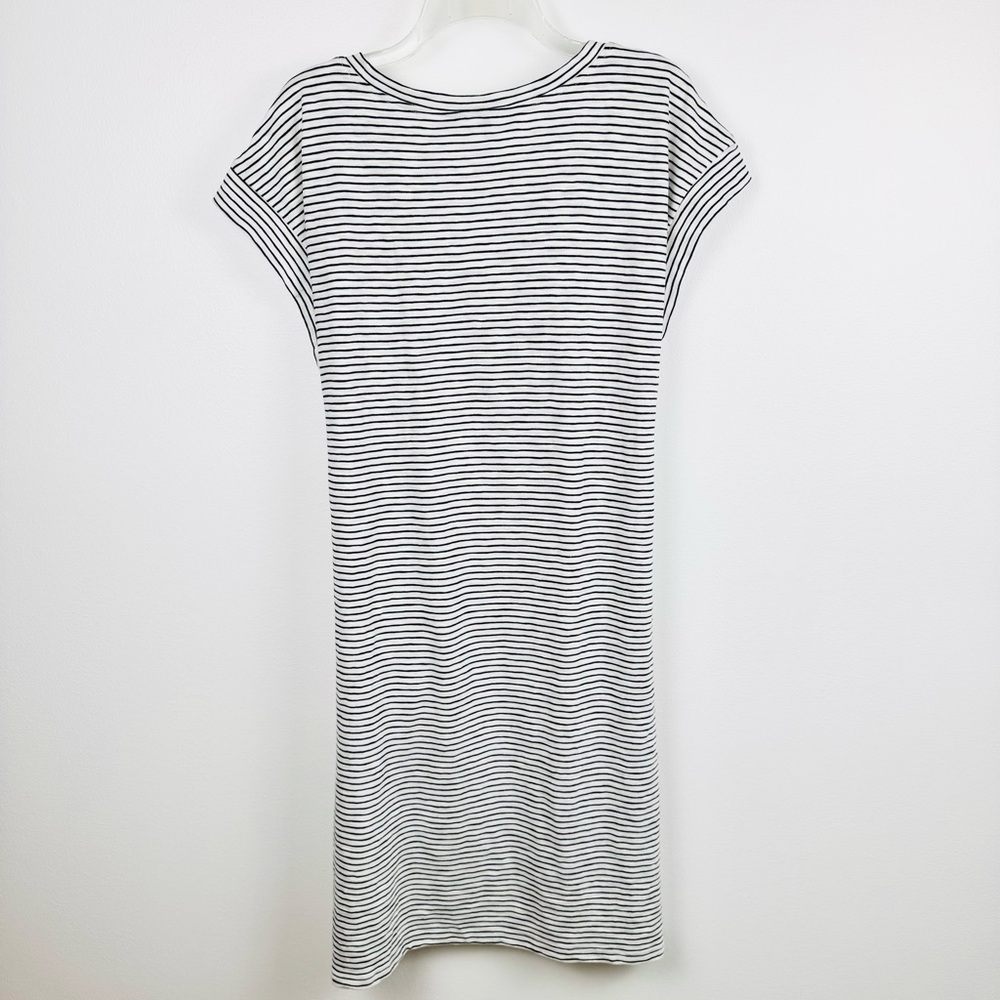 J Crew Nautical Tie Waist Navy and Ivory Cotton T-Dress 2X - Picture 3 of 12